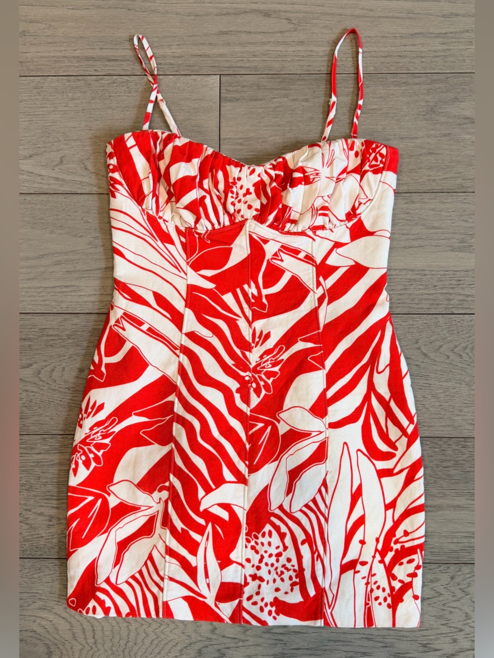 Shona Joy Red & White Tropical Print Kids One-Piece